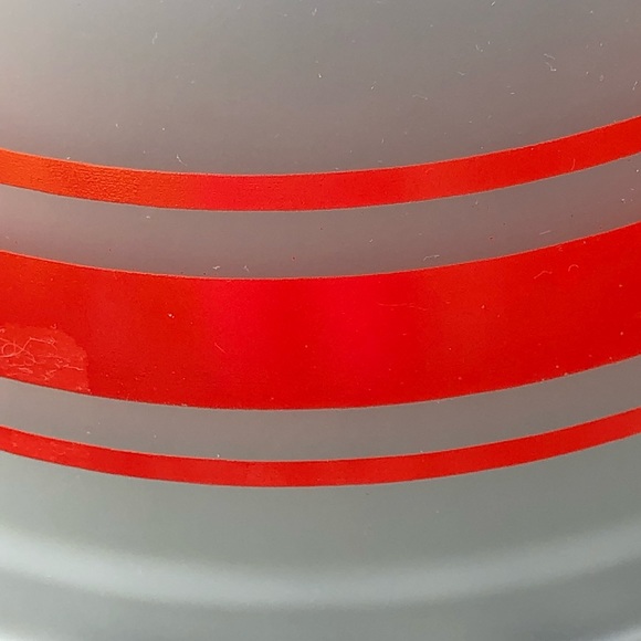 Anchor Hocking Red Stripe Frosted 2.5 Qt Mixing Bowl Vintage - Picture 6 of 6